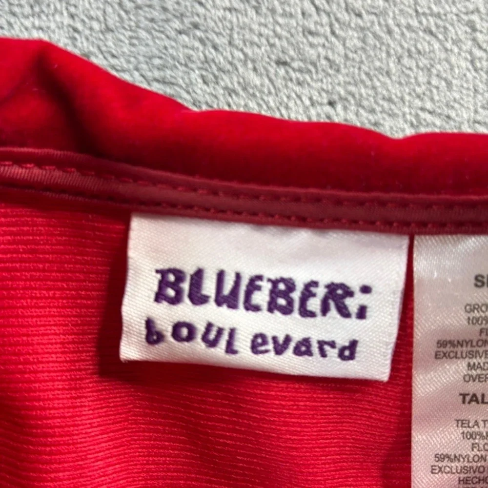 Blueberry Boulevard Girls Red Velvet Holiday Coat Dress Size 5T‎ EUC
